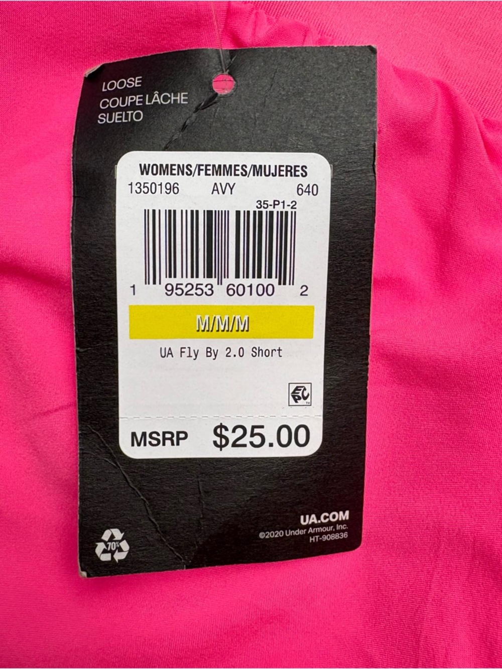 NWT Under Armour Pink Shock Fly-By 2.0 Running Shorts - Women's Medium - Picture 5 of 5
